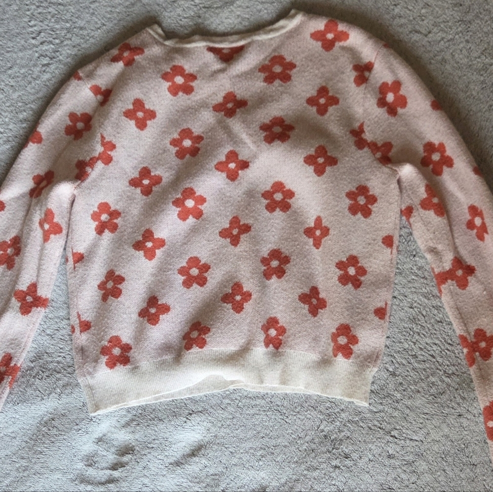 Wild Fable Pink and Red Floral Cardigan Sweater - Picture 2 of 3